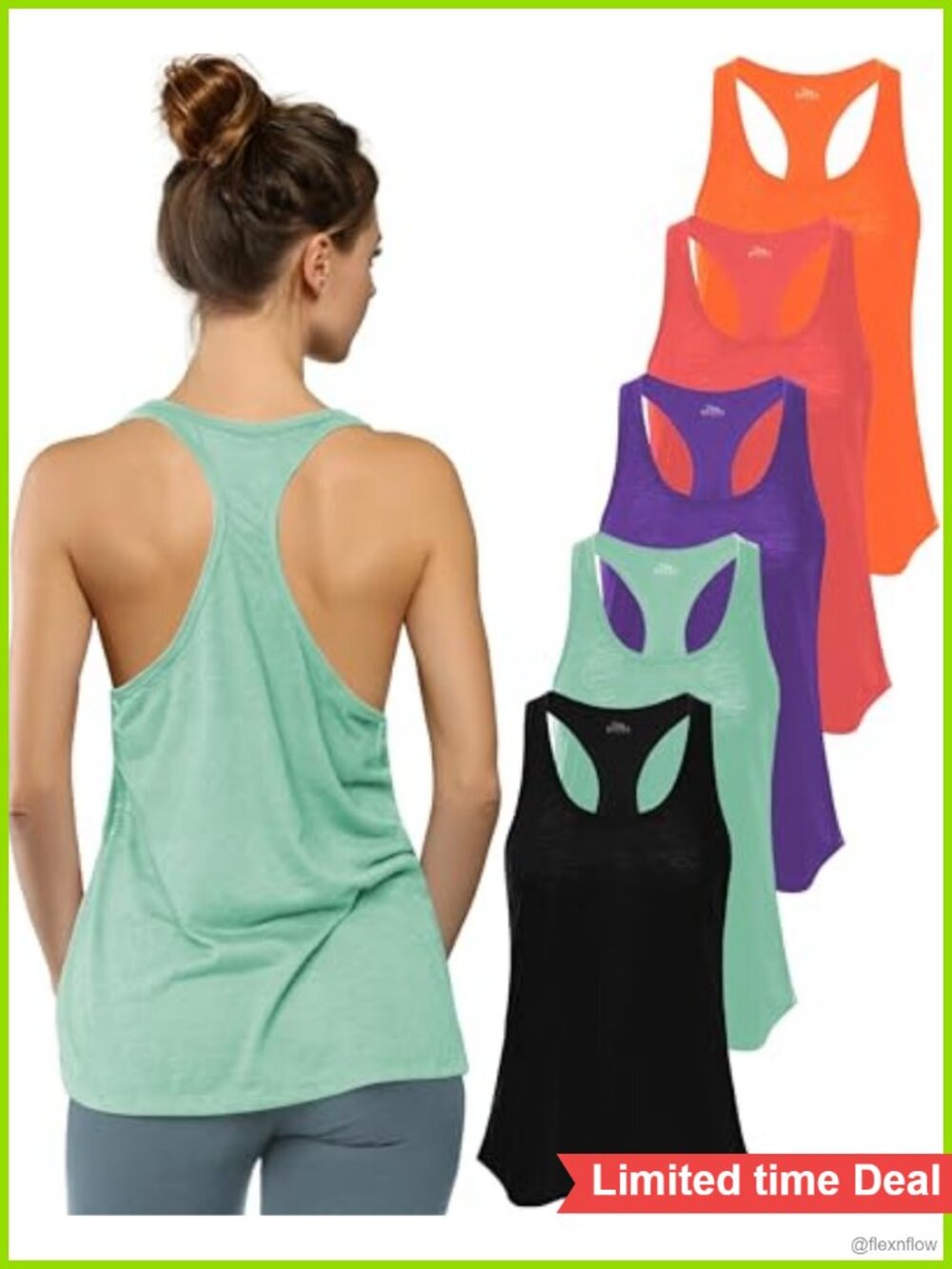 Women's Burnout Slub Racerback Tank Tops Flowy Workout Activewear